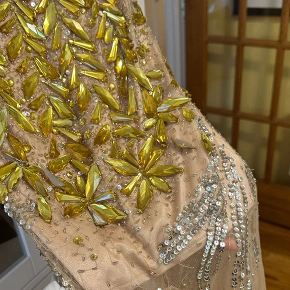 Dave & Johnny Pink and Gold Embellished Dress - Picture 11 of 11